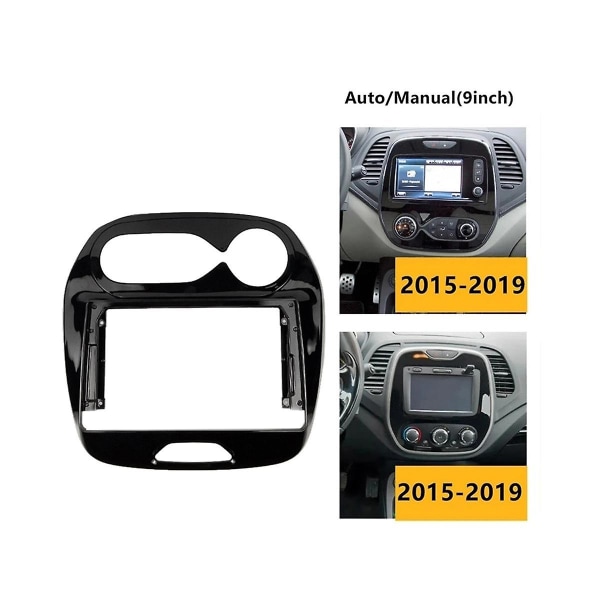 9 Tommer 2din Bil Instrumentpanelramme Til Captur 2015-2019 Dvd Navigation Radio Facia A