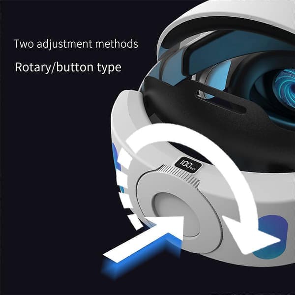 RGB Rem med 6000MAh Batteri til 3 VR Headset Elite Rem Erstat Justerbar Forbedret VR Tilbehør