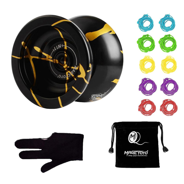 N11 Legering Aluminium Profesjonell Yoyo Uresponsiv Yoyo Ball Med Veske, Hanske Og 10 Strenger