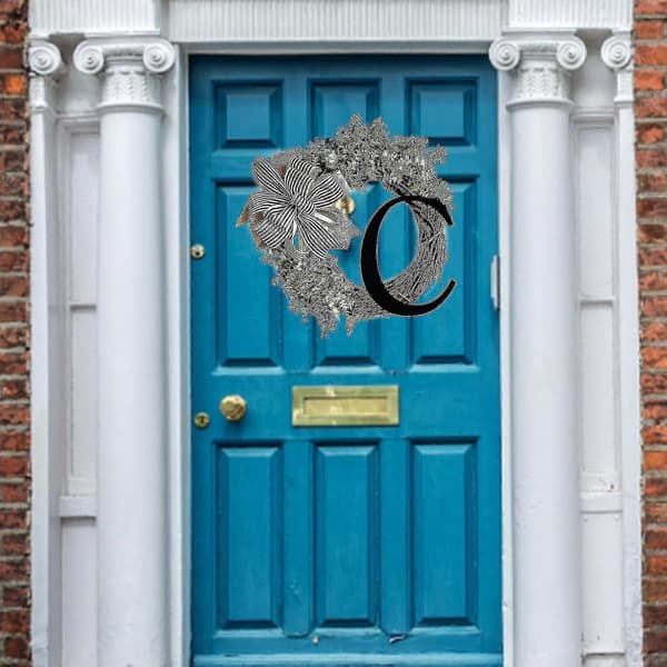 Dørkrans med Skrift Monogram for Dørdekor - Vår, Sommer