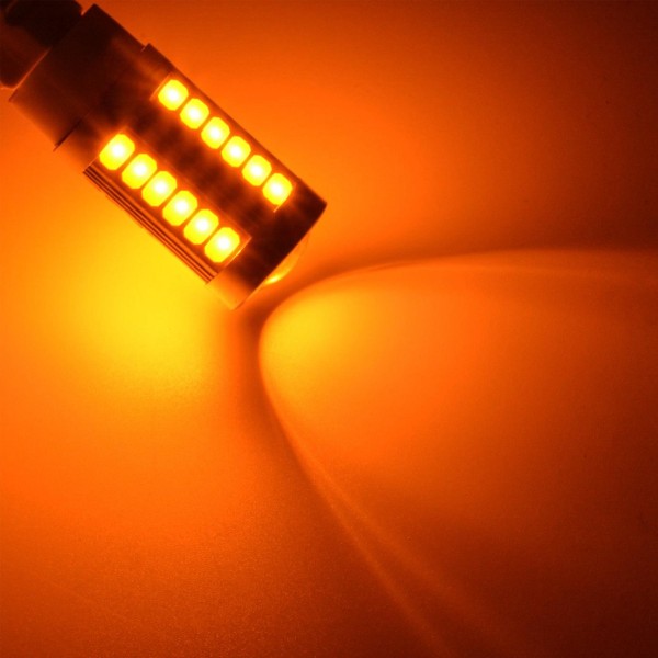 7440, T20 LED-lampor Amber Yellow 900 Lumen Super Ljusa Blinkers Ljus Broms Stopp Parkering