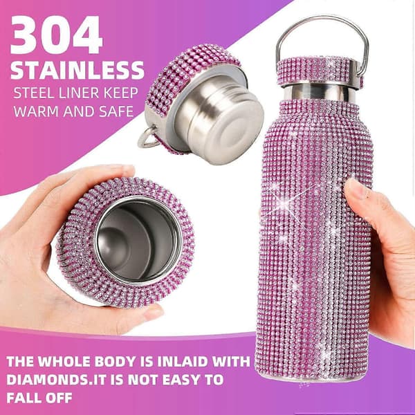 Bling Diamant Termoflaske. Glitter Vandflasker. - Rustfrit stål