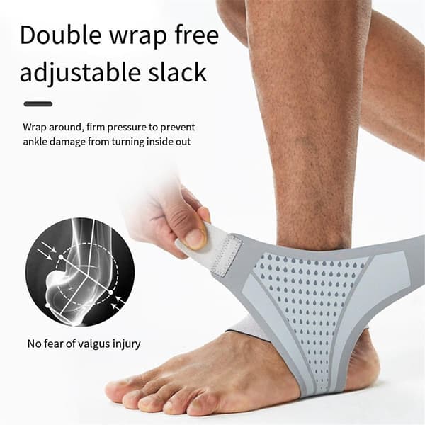 2 ST Ankelstöd, Justerbart Kompressionsankelstöd Män & Kvinnor, Stabiliserar Ligament Grå