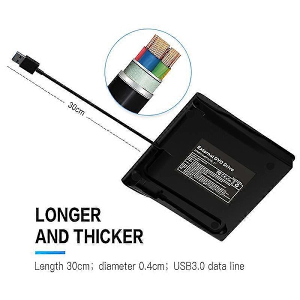 USB3.0 DVD/CD-brännare Extern Mobil Notebook Typ C Extern Optisk Enhet Extern Enhet