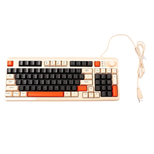 SBSGV Gaming Tangentbord USB 94 Tangenter LED Bakgrundsbelyst Ergonomisk Fällbara Fötter Multimedia Tangenter Trådbundet Tangentbord för Stationär Dator Laptop Bee Version