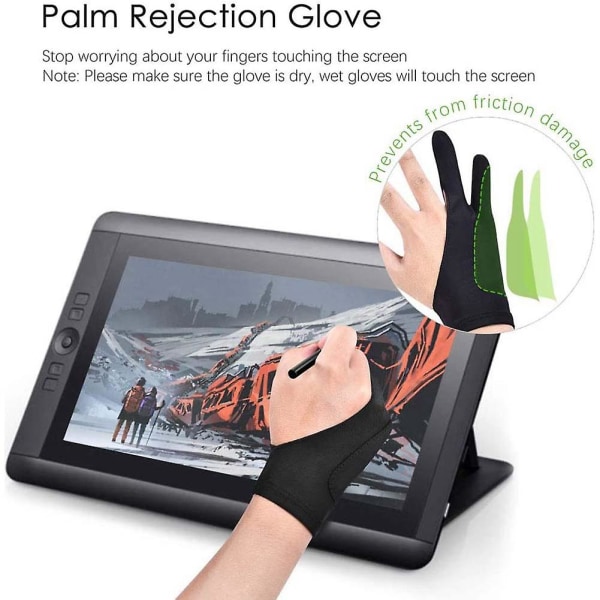 5 Pack Artist Gloves For Tablet Digital Drawing Glove Two Thicken Palm Rejective Glove for Graphics