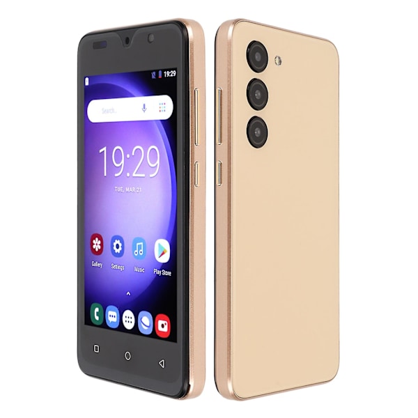 3G Ulåst Mobiltelefon 5.0 Tommer IPS HD 4GB RAM 32GB ROM Ansigtsgenkendelse Dual Card Dual Standby Smartphone til Android 10 100 til 240V Gylden EU Stik