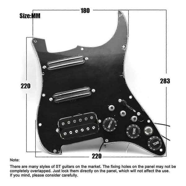 Elektrisk Gitarr Pickguard Pickup med Singlecut-Koppling Förladdad Gitarr Pickguard för Strat G