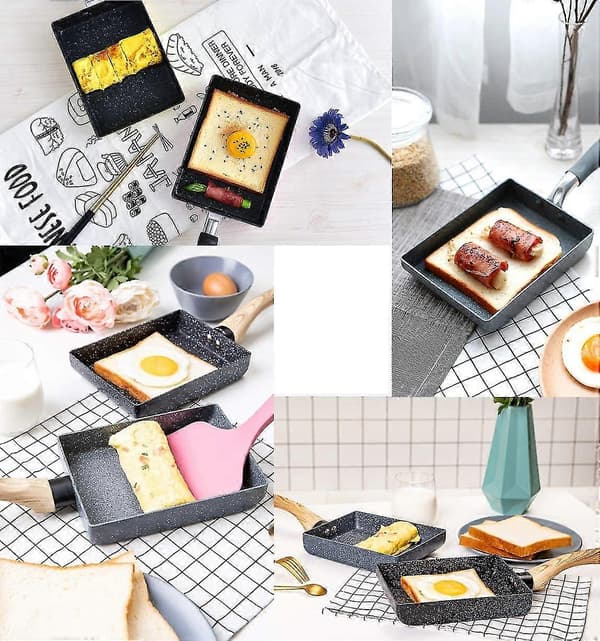 Japansk Omelett/Äggpanna - Icke-klibbig Beläggning - Rektangulär Mini-stekpanna - Grå