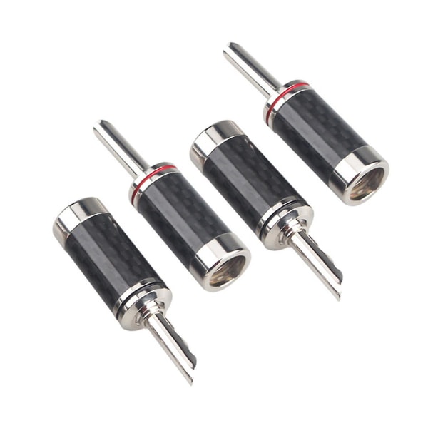 4pcs Banana Plugs Hifi Diy Carbon Fiber Electrical Audio Speaker Cable Banana Connector Plug Black