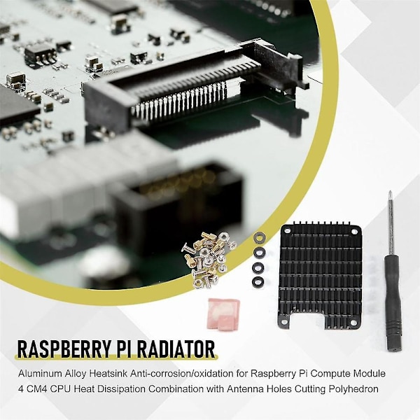 2 sæt køleplade aluminium radiator kølefinne til CM4 Compute Module 4 CPU køleplade med termisk