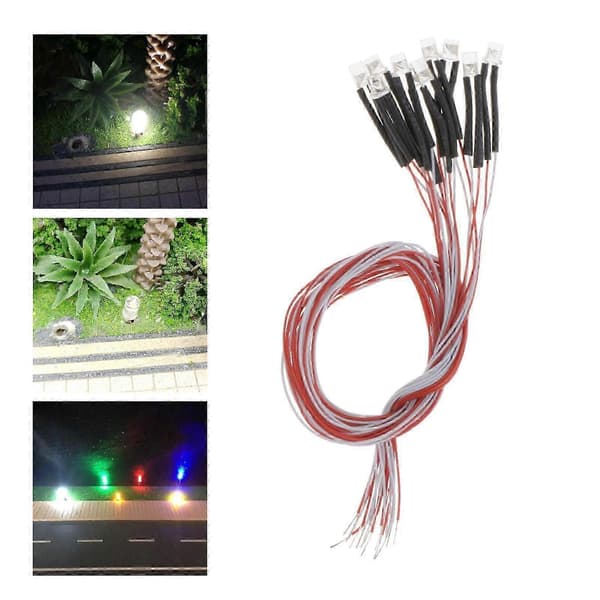 60 stk. 3 mm LED-lys til Diorama Landskab Model Togbane Layout Dekor Rekvisitter