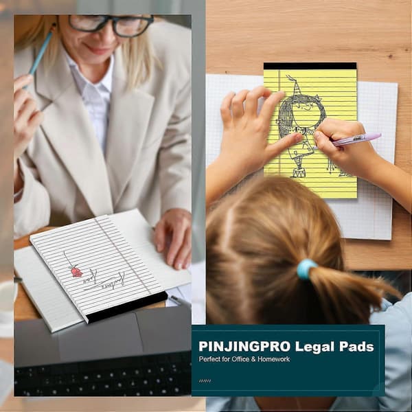6-pak Legal Pads 5x8 Linjerede Notesblokke til Lektier, 30 Ark Perforeret