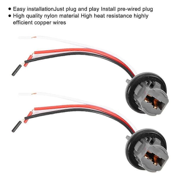 2 stk T20 Plugg 7443 Bil Lyspæreholder Plugg Adapter LED Bremslys Kontakt