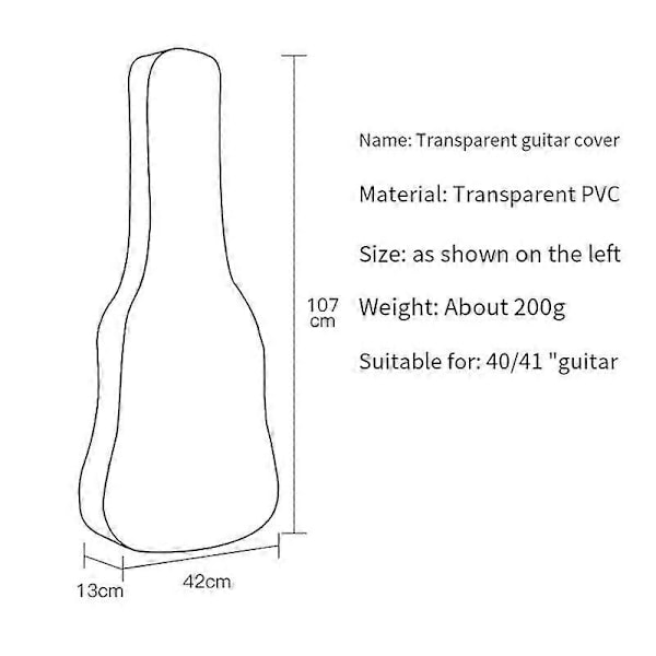 Gitarr Dammskydd Transparent Genomskinlig Dammsäker Vattentät Akustisk Elektrisk Gitarrskydd Prot