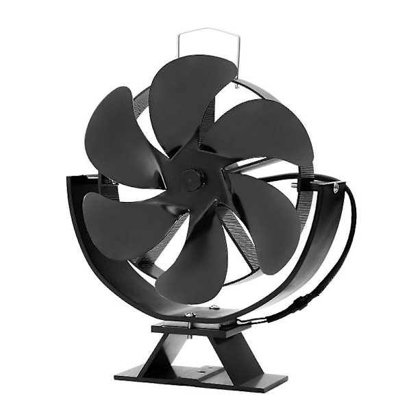 \"1 stk. Legeret Træovnsventilator Multi-vinkel Justerbar Pejseventilator (sort)\"