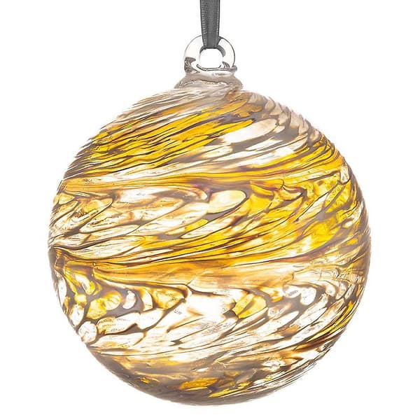 Sienna Glas 10cm Venskabsbold 50. Bryllupsdag Gylden