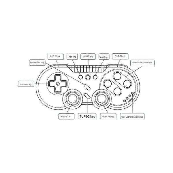 Trådløs Gaming Controller Spillekonsol Controller Joystick med Dobbelt Motor Vibration Turbo Funktion