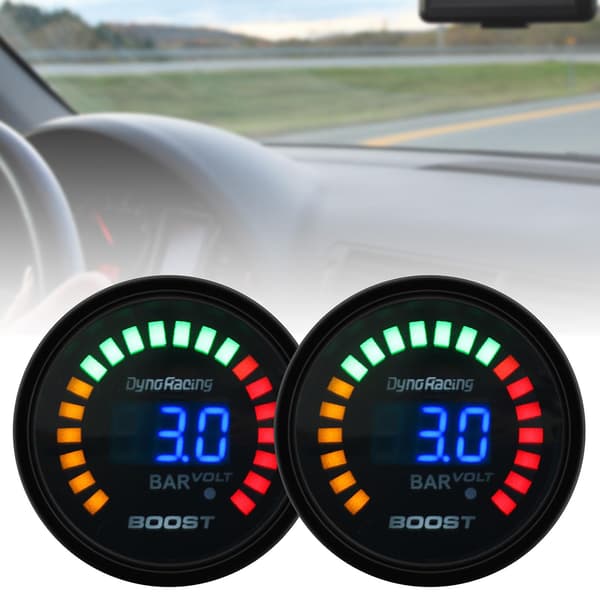 Turbo Boost Måler 20 LED Holdbar 1-3Bar 52mm Justerbar Turbo Boost Controller til Alle 12V Biler