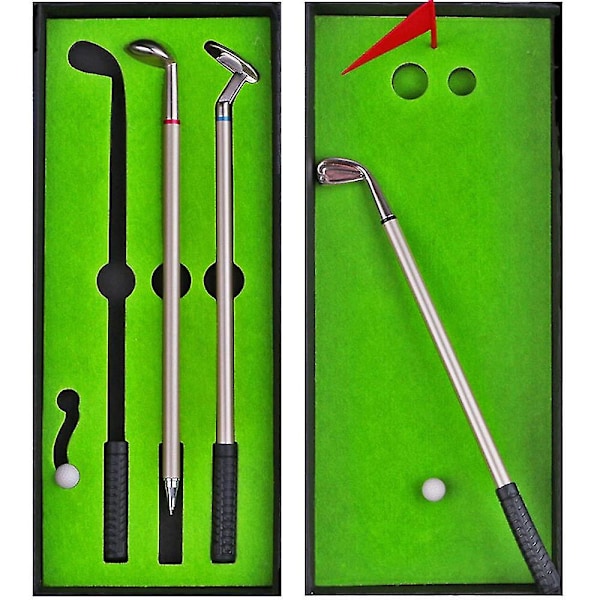 Golfklubba Puttpenna Set Ask - Mini Golfare Dekoration Present För Skrivbord