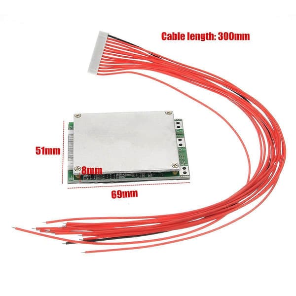 13S 35A 48V Li-Ion Litium 18650 Batteriskyddskort Med Cell Bms Pcb Skyddsbalans Inte