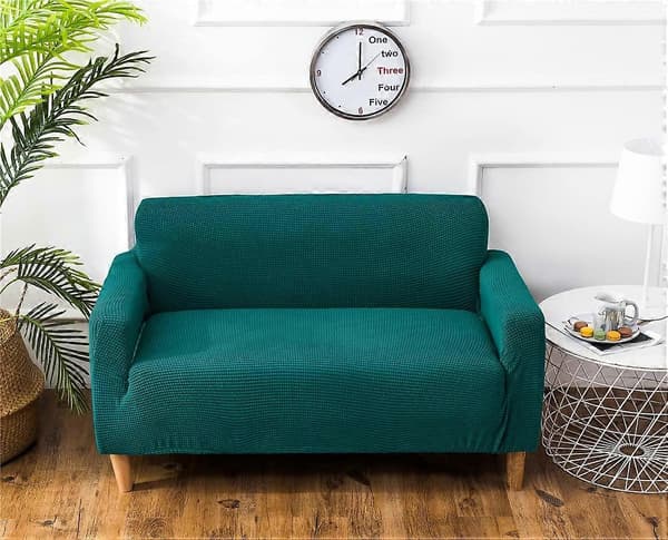Elastiske sofatrekk, universelt sofatrekk for sofa med armlener (Svart, 1-seter)