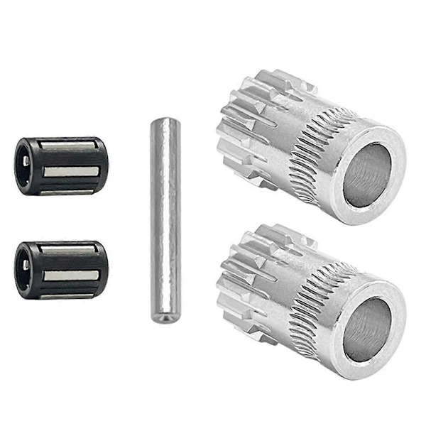 Dual Drive Gear Rustfrit Stål Opgraderings Feed Gear Ekstruder Kit til 3D Printer Dele Rustfrit Stål