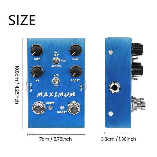 An-41 Maximum Overdrive Effektpedal Drive Channel Ren Tone Uden Kompression Guitar Dele