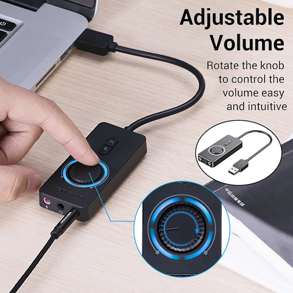 Ulkoinen Stereo Äänisovitin Äänikortti Ei Tarvetta Ajureille USB Äänikortti Kannettaville Tietokoneille Windows
