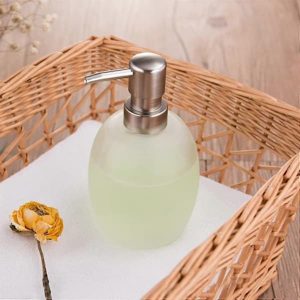 Såpedispenser Baderom Såpedispenser Glassflaske ABS Hode Metallpumpe Lotionbeholder Flaske Flytende Såpedispenser 443 ml Automatisk Såpedispenser B