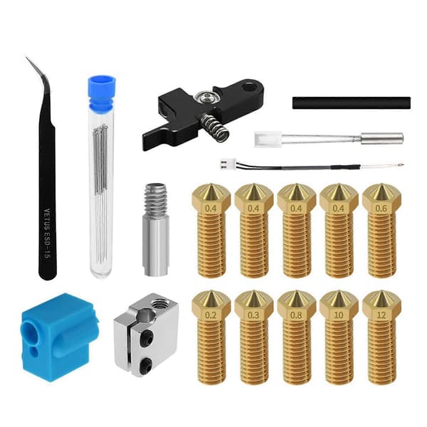 Dysesekstruder Kit med Silikonetui Termistor Opvarmningsrør Hals til Genius/ X1 3D-printer