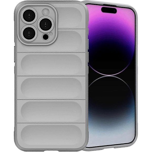 Iphone 15 Pro Max Silikone Cover med Kamerabeskyttelse, Hudvenlig Følelse Telefon Cover [Stødsikker Anti-ridse Mikrofiberforing], Telefon Cover (grå)
