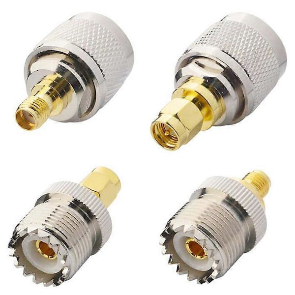 4 ST / SET UHF SL16 PL259 SO239 till SMA Hane Hona RF Kontakt Testomvandlare