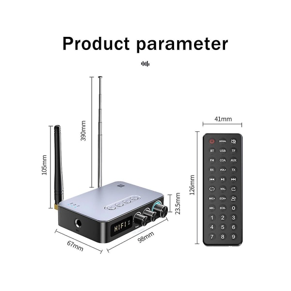 Nfc digital display bluetooth adapter bluetooth 5 1 audio receiver