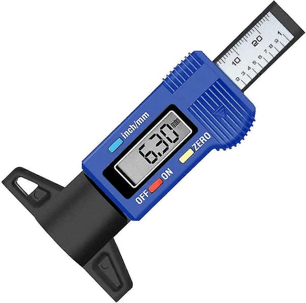 Digital Dækmønsterdybdemåler Caliper LCD 0-25,4 mm Digital Dækmønsterdybdemåler (blå)