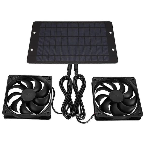 12V Solcellsdriven Fläkt Solcellsventilator Solpaneldriven Fläkt Solfläkt för Vind, Hundkoja, Hönshus, Växthus