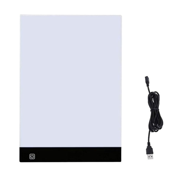 Hvid LED Copy Board A4-størrelse lysboks med USB-kabel til nem tegning