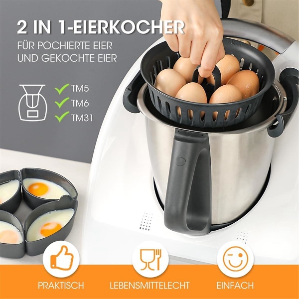 2-i-1 Äggkokare Ägghållare Poacher-insats kompatibel för Tm5 Tm6 Tm31 Tillbehör Daglig frukost