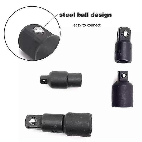 4 Lufttryckshylsadapterset 3/8\" till 1/4\" 1/2 tums drivhylsa reduceringsset
