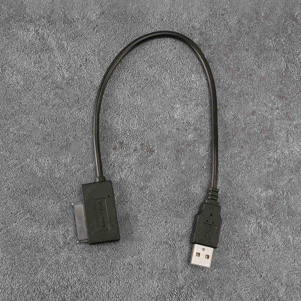 2x USB 2.0 til Mini SATA II 7+6 13-pin Adapter Konverterkabel for Bærbar CD/DVD-ROM Slimline-stasjon