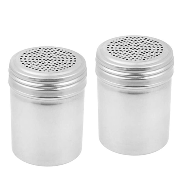 (sett med 2) Dredge Shakers 10 Oz, Rustfritt Stål Krydder Shaker Baking/matlaging