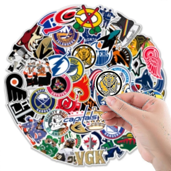 50-pak Hockey Team Fan Logo Sticker Serie Vandtætte Klistermærker