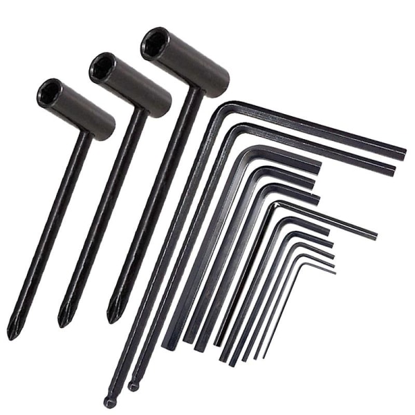 14 osainen kitaran avainsetti, 4mm ja 5mm pallopääinen truss rod -avain, sopii useimpiin kitaran kaula-, sillan- ja mutteriosille