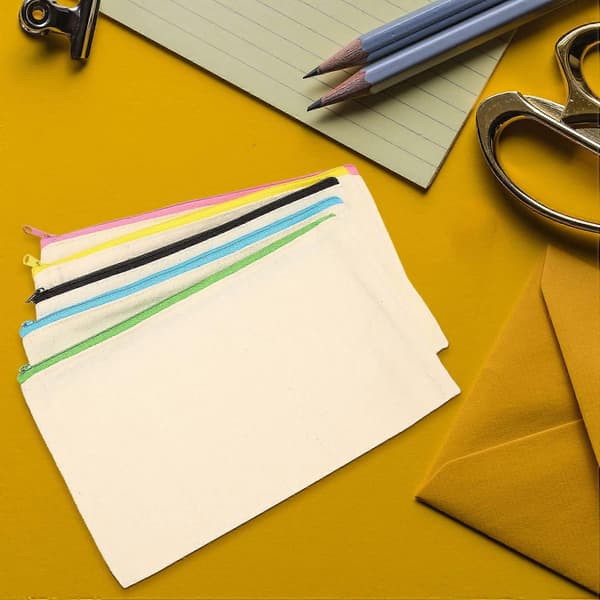 30 st Canvas Sminkväskor Dragkedja Väskor Pennfodral DIY Hantverksväskor för Resor DIY Hantverk Skola M