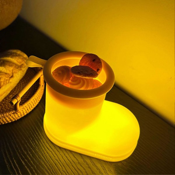LED-nattlampa med touchkontroll, timer, mjukt sken, flimmerfri, dimbar, USB-uppladdningsbar, regnstövelformad