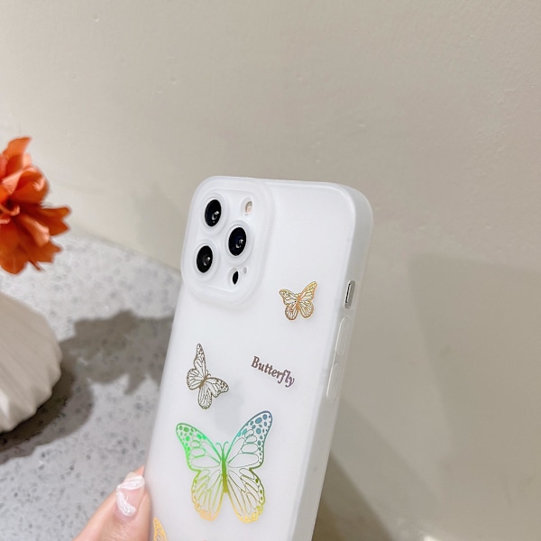 Mobildeksel for iPhone 12 Pro Max - Søt sommerfugl-mønster, tynn og myk TPU-deksel for jenter