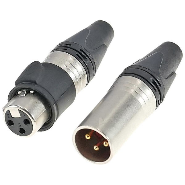 3-pins Vanntett XLR Mikrofon Audio Plugg XLR Balansert Hode Hunn Gjenget Hode, A