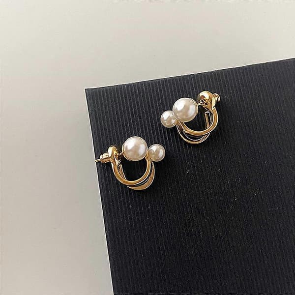 Trendy Elegant Søde Imitations Perle Hoop Øreringe