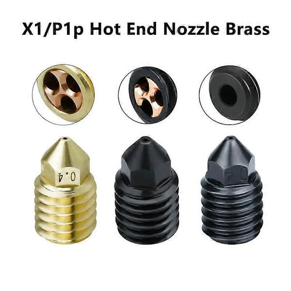 Dyse 0.6 0.8 1.0mm hærdet stål CHT kloning messing dyse opgraderet hotend stål til Bambu Lab X1/P1P til Bambu Lab 3D-printer