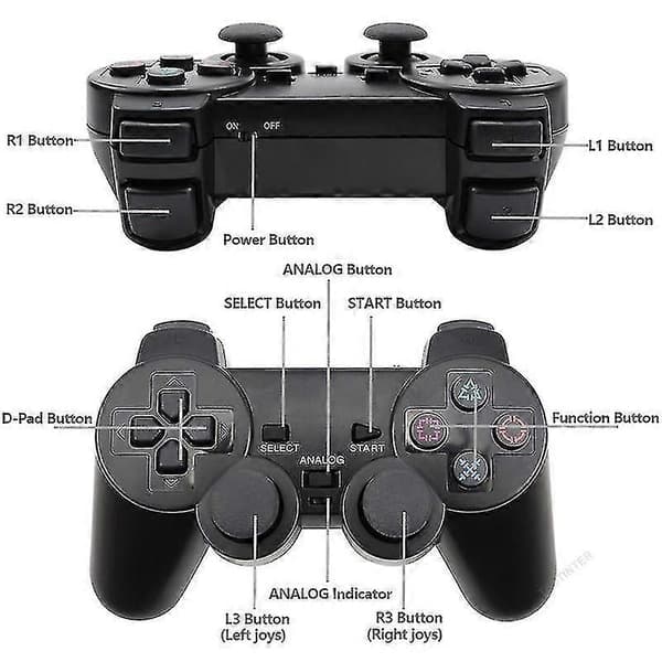 Trådløs controller til Sony Playstation 2 Gamepad Dual Vibration Shock til Ps2/ps1 Joypad Joystick Controle Usb Pc Spillekonsol Lilla
